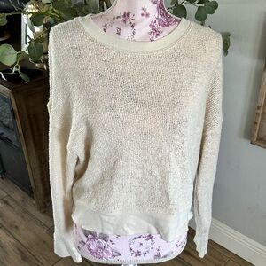 perfectwhitetee Light Cream Knit Crew Sweater